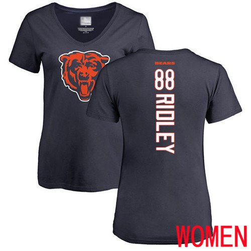 Chicago Bears Navy Blue Women Riley Ridley Backer NFL Football #88 T Shirt